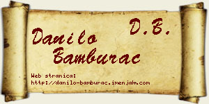 Danilo Bamburać vizit kartica